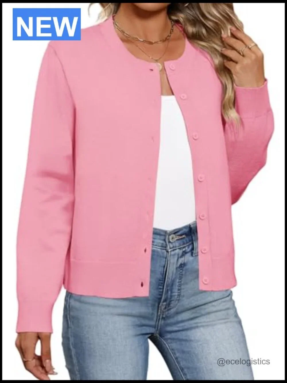 Cardigan Lightweight Crew Neck Button Down Long Sleeve Spring Outfits